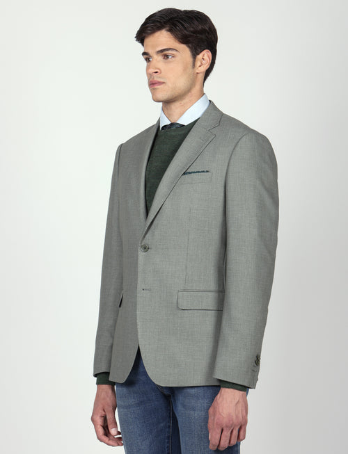 Giacca tinta unita  in tessuto dobby