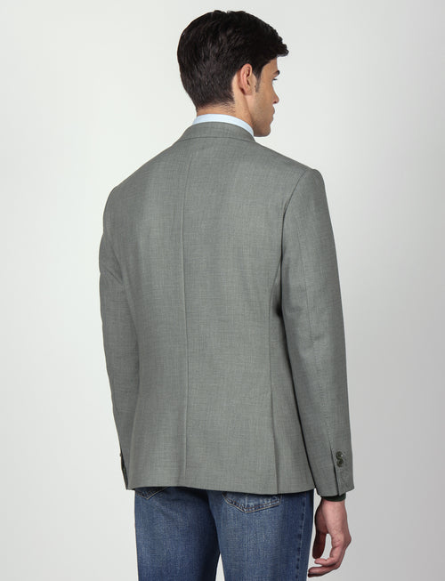 Giacca tinta unita  in tessuto dobby