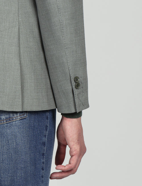 Giacca tinta unita  in tessuto dobby