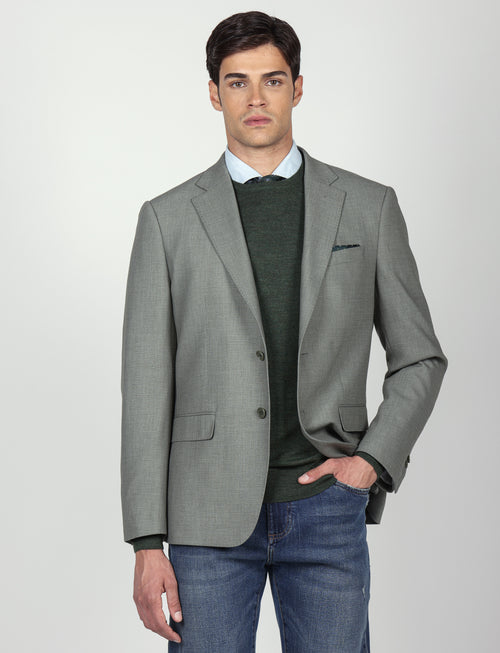 Giacca tinta unita  in tessuto dobby