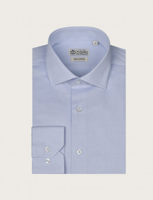 Camicia spigata in cotone |Colore:Celeste