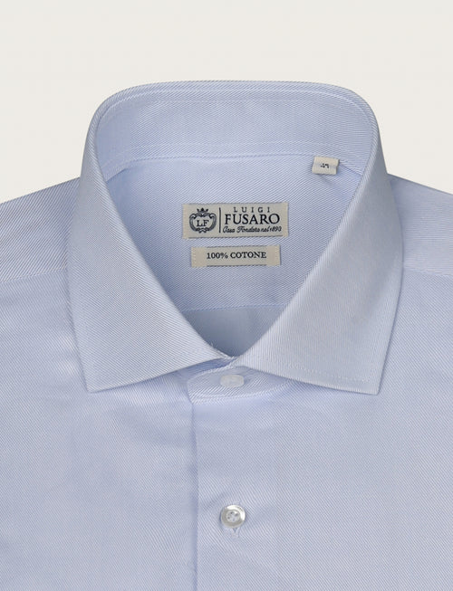 Camicia in cotone a trama diagonale