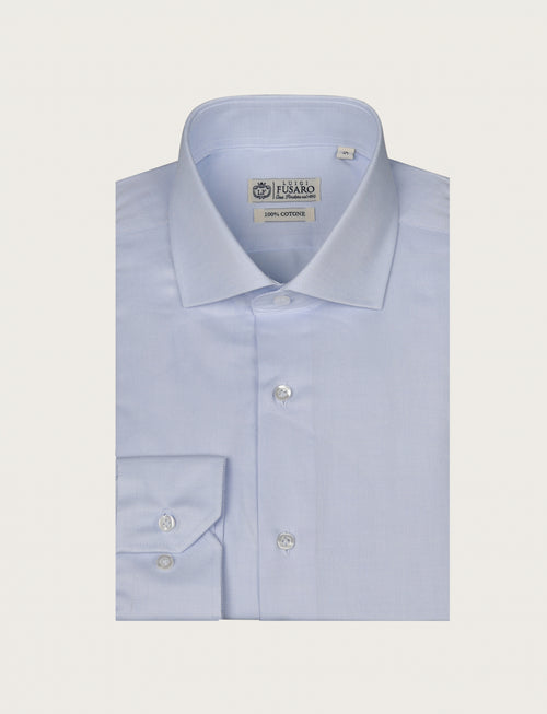 Camicia in cotone a trama diagonale