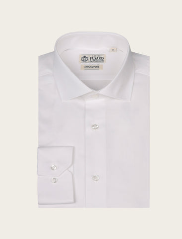 Camicia in cotone a trama diagonale