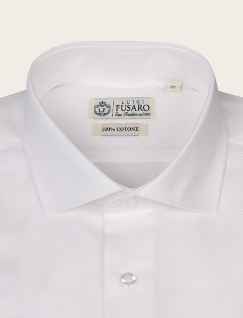 Camicia in cotone a trama diagonale