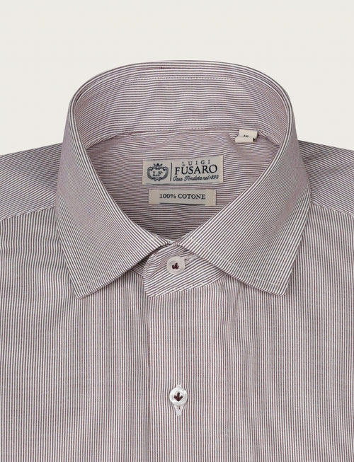 Camicia in cotone a righino fine