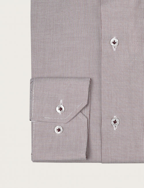 Camicia in cotone a righino fine