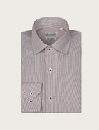 Camicia in cotone a righino fine