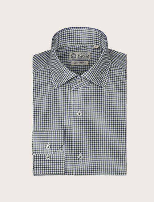 Camicia quadretto bicolore in cotone