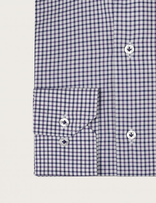 Camicia quadretto bicolore in cotone