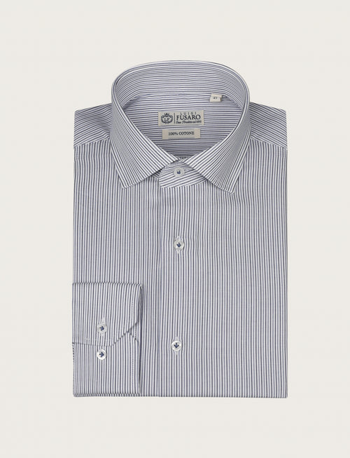 Camicia a bastoncino bicolore in cotone