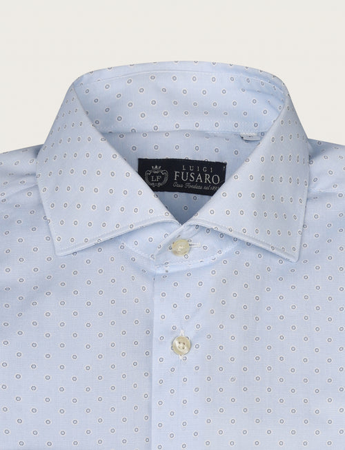 Camicia in cotone stretch micro disegno geometrico