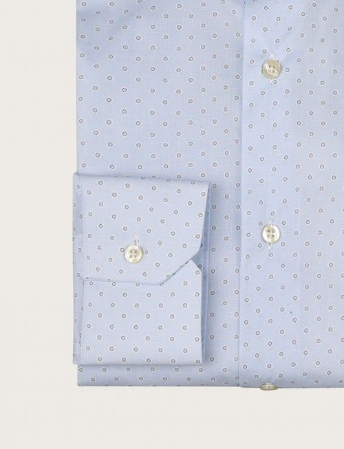 Camicia in cotone stretch micro disegno geometrico