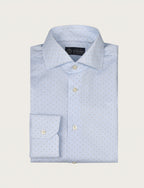 Camicia in cotone stretch micro disegno geometrico