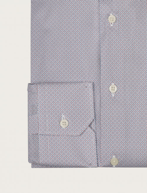 Camicia in cotone stretch micro disegno geometrico
