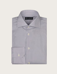 Camicia in cotone stretch micro disegno geometrico