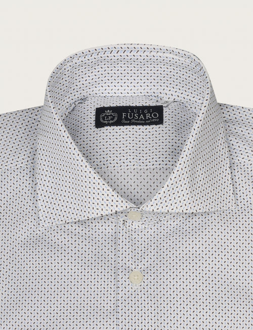 Camicia in cotone stretch a micro fantasia