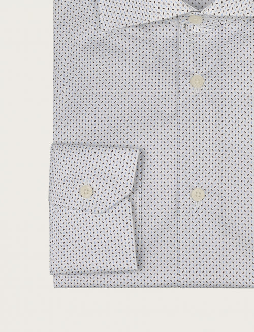 Camicia in cotone stretch a micro fantasia