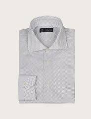 Camicia in cotone stretch a micro fantasia