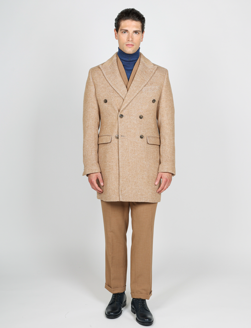 Cappotto doppiopetto spigato |Colore:Cammello