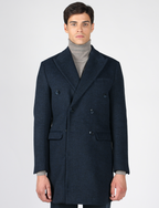 Cappotto doppiopetto spigato |Colore:Blu
