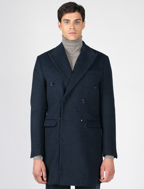 Cappotto doppiopetto spigato |Colore:Blu