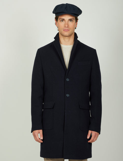 Cappotto in lana tessuto nido d'ape