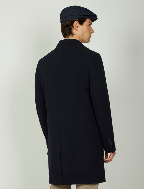 Cappotto in lana tessuto nido d'ape