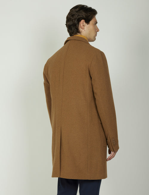 Cappotto in lana tessuto nido d'ape