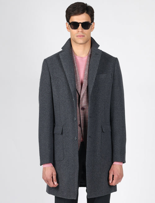 Cappotto in lana tessuto nido d'ape