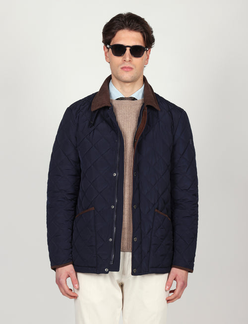 Giacca trapuntata con dettagli in velluto