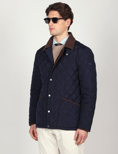 Giacca trapuntata con dettagli in velluto