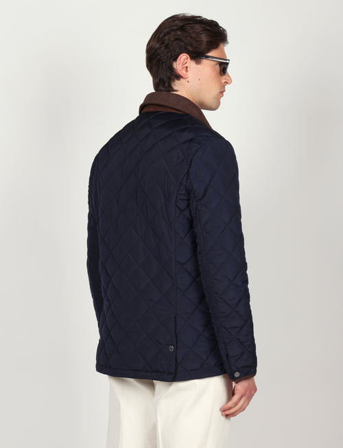 Giacca trapuntata con dettagli in velluto