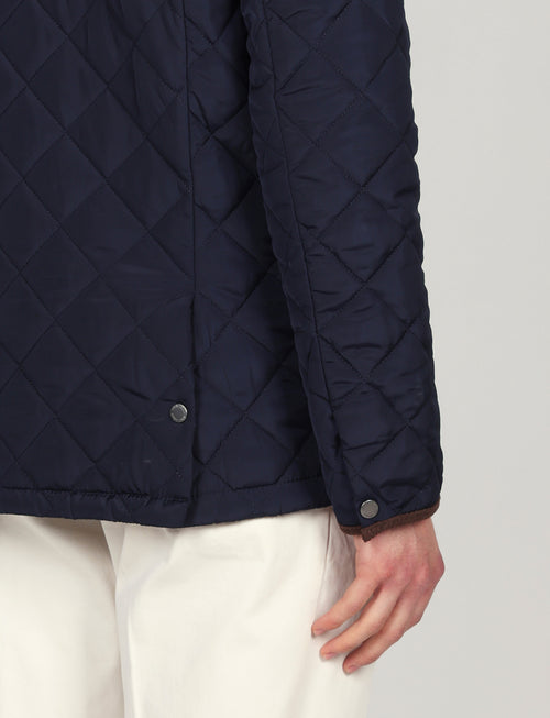 Giacca trapuntata con dettagli in velluto