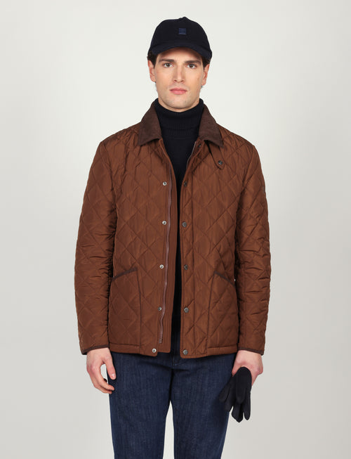 Giacca trapuntata con dettagli in velluto