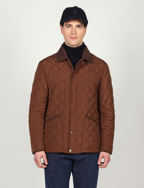 Giacca trapuntata con dettagli in velluto