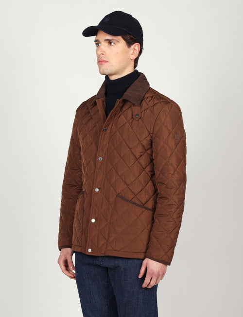 Giacca trapuntata con dettagli in velluto