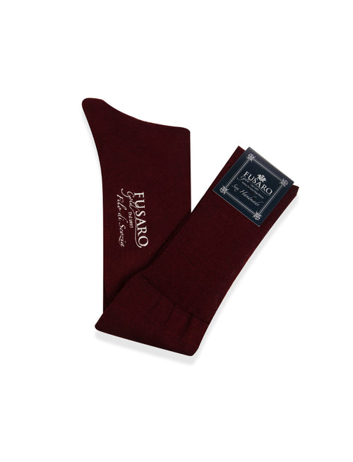 Calzini lunghi in filo di scozia |Colore:Bordo