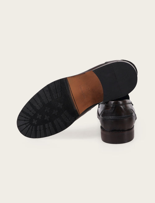 Mocassini in pelle crust