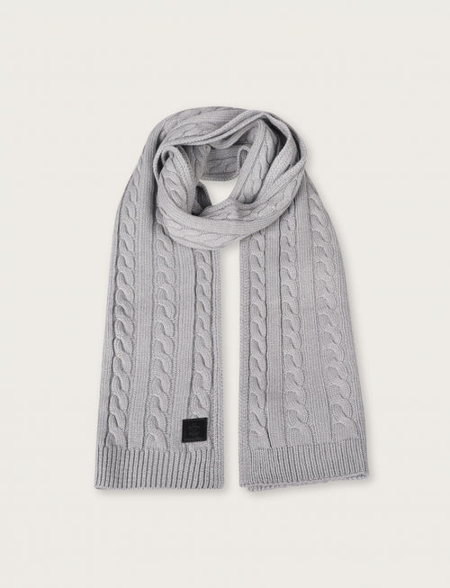 Sciarpa a trecce in maglia |Colore:Grigio