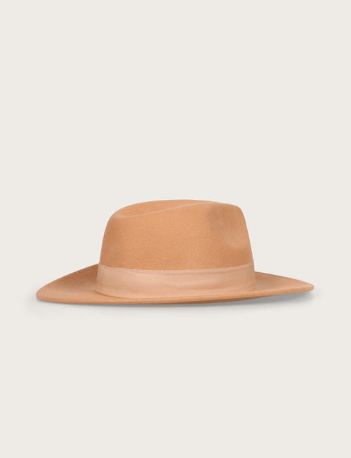Cappello Fedora in  lana con fascia a contrasto