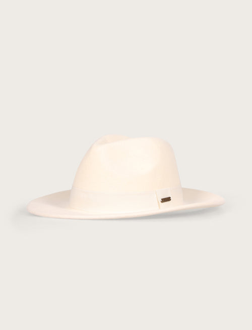 Cappello Fedora in  lana con fascia a contrasto