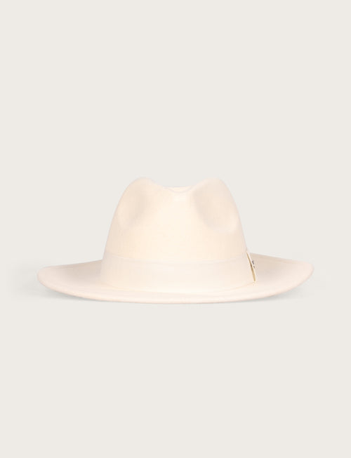 Cappello Fedora in  lana con fascia a contrasto