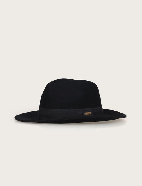 Cappello Fedora in  lana con fascia a contrasto