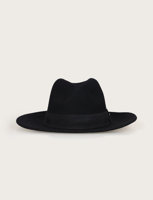 Cappello Fedora in  lana con fascia a contrasto