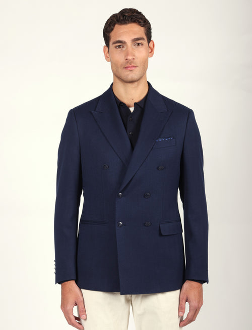 Giacca doppiopetto in tessuto spigato