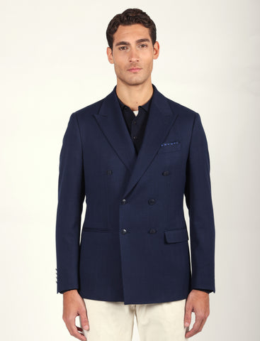 Giacca doppiopetto in tessuto spigato