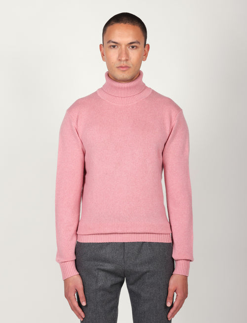 Dolcevita tinta unita in lana lambswool |Colore:Rosa