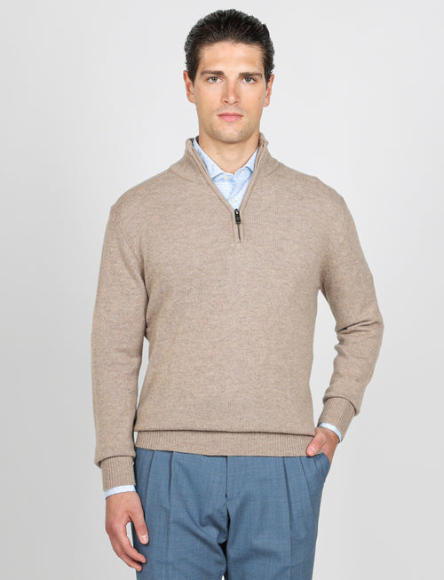 Maglia a mezza zip in lambswool