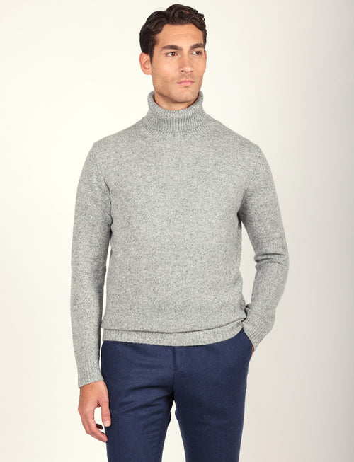 Dolcevita in lambswool moulinè |Colore:Grigio